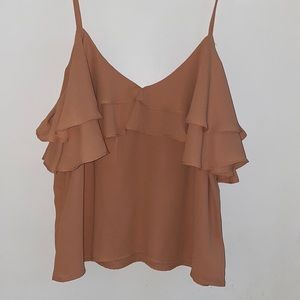 orangey toned forever 21 ruffle top